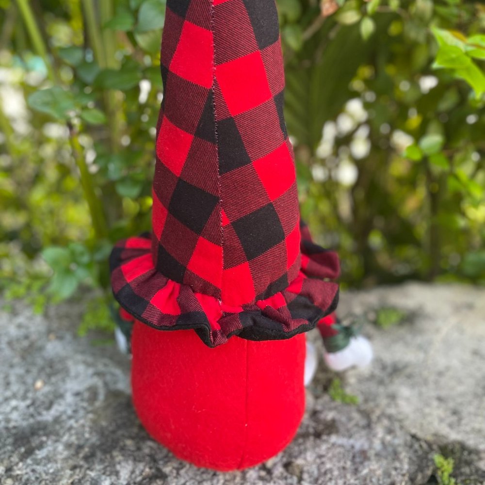 Large Buffalo Plaid Christmas Gnome - Picture 5 of 5